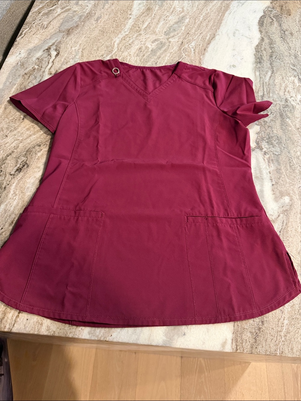 Cherokee Infinity V‑Neck Short Sleeve top & Jogger pants scrub SET in Burgundy